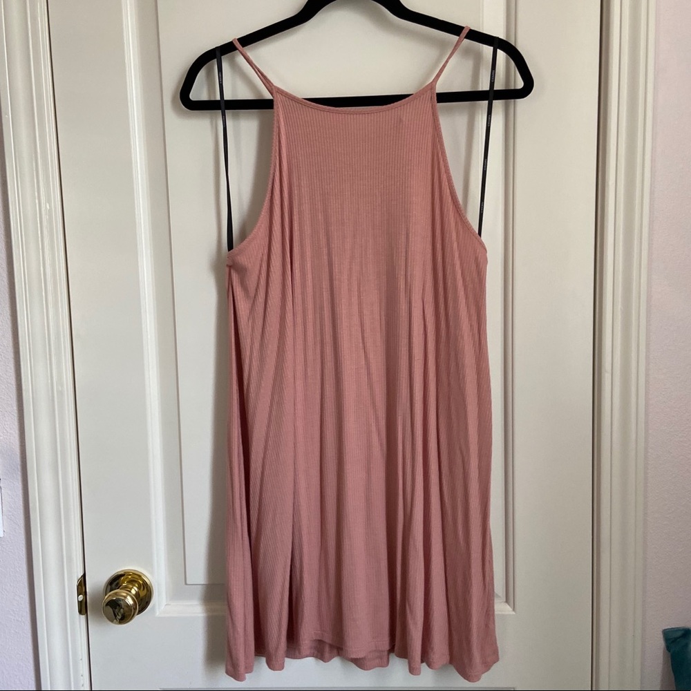 Forever 21 Dusty Rose Pink Halter Mini Sun Dress